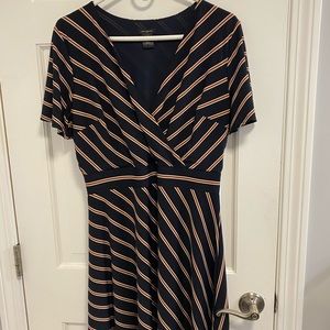 EUC Ann Taylor Factor striped A-line dress